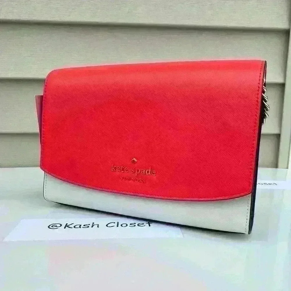Kate Spade Carson Crossbody Purse Convertible Shoulder Bag Red Multi - Picture 3 of 12
